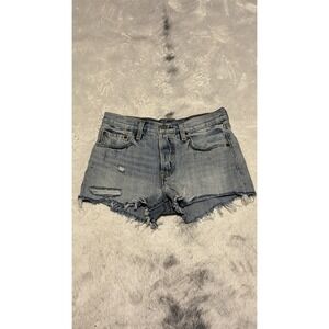 Levis Shorts Women 28 WaistBlue 501 Cut Offs Denim Button Fly Distressed - 10013